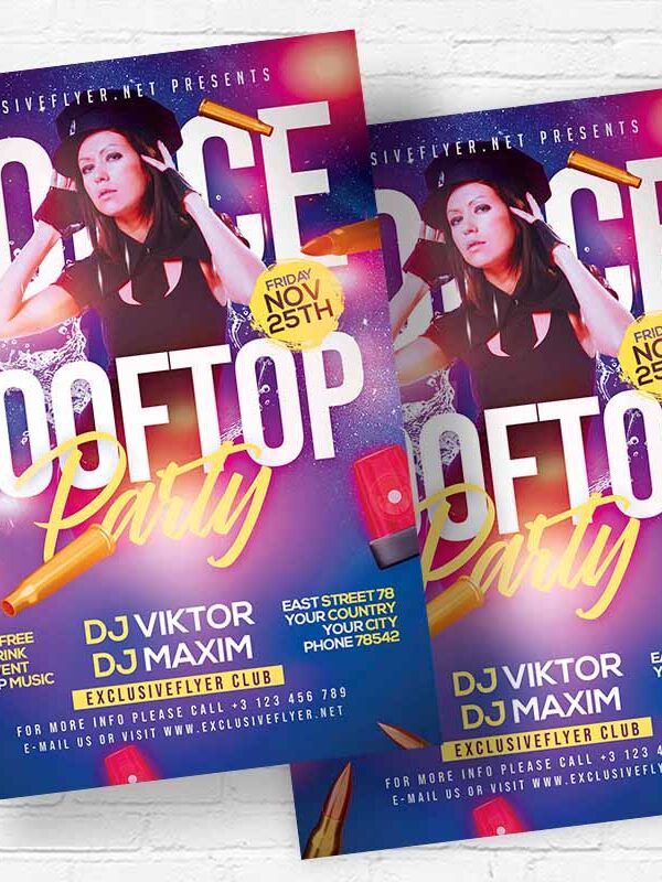 Rooftop Police Party - Flyer PSD Template | ExclusiveFlyer