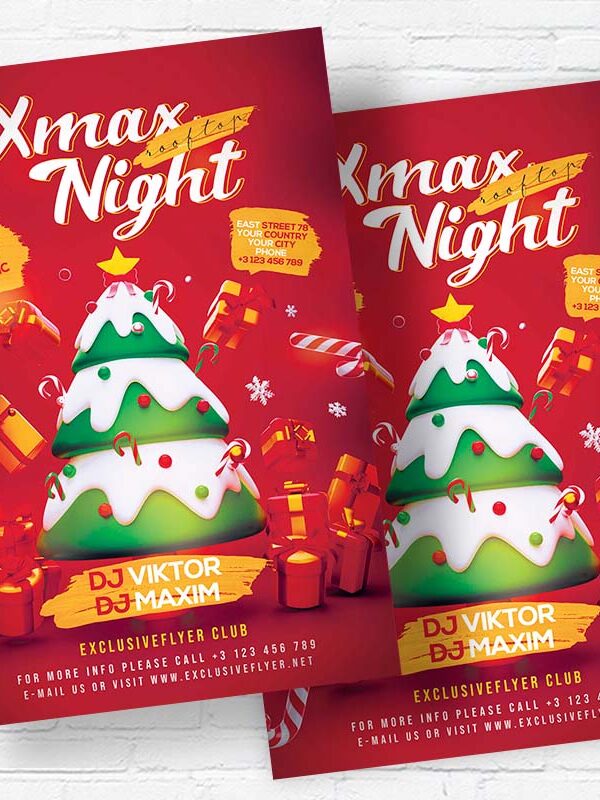 Rooftop Xmas Night - Flyer PSD Template | ExclusiveFlyer