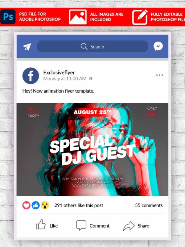 Special Dj Guest Animated Flyer PSD Template