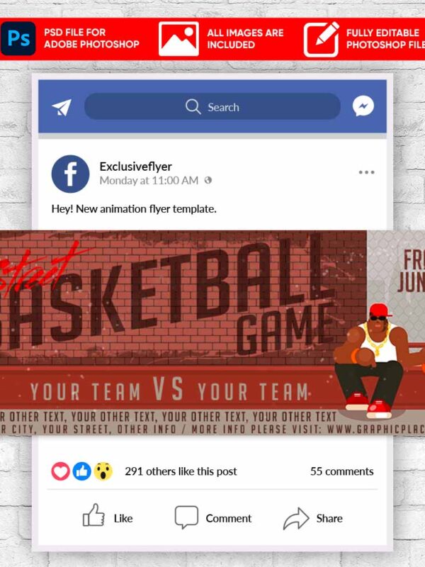Street Basketball Game Animated Flyer PSD Template