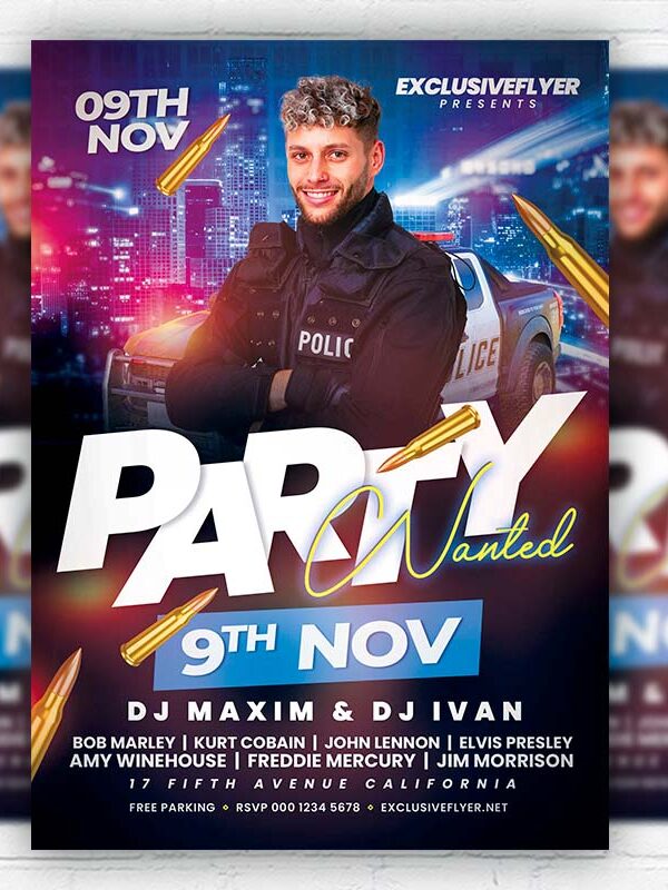 Wanted Party - Flyer PSD Template | ExclusiveFlyer