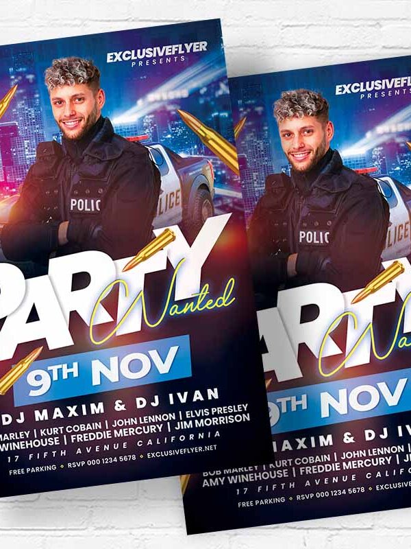 Wanted Party - Flyer PSD Template | ExclusiveFlyer