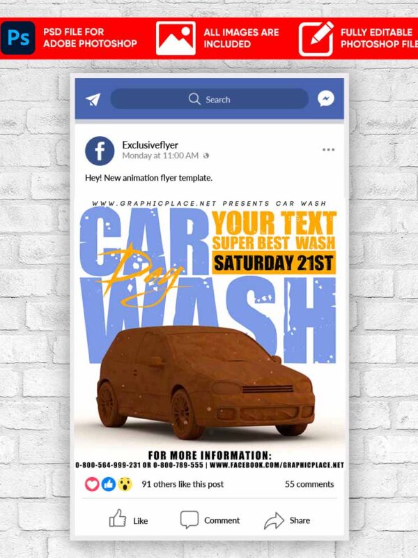 Car Wash Animated Flyer PSD Template