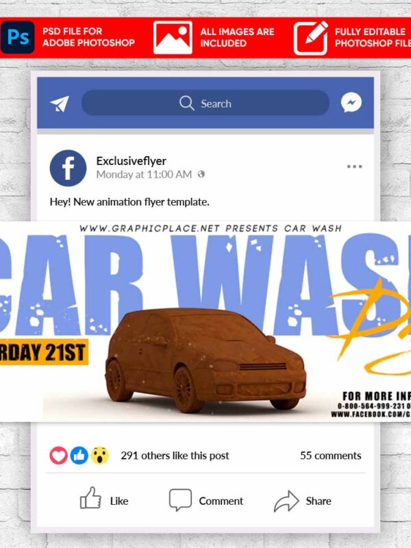 Car Wash Animated Flyer PSD Template