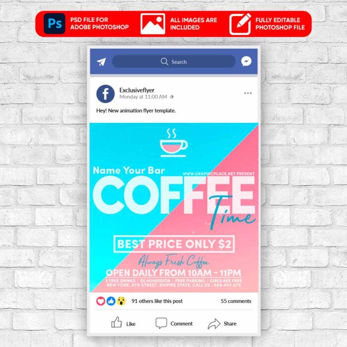 Coffee Time Animated Flyer PSD Template
