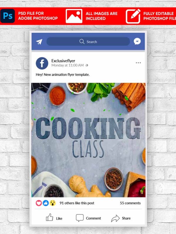 Cooking Class Animated Flyer PSD Template