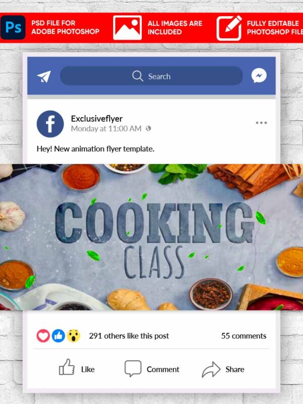 Cooking Class Animated Flyer PSD Template