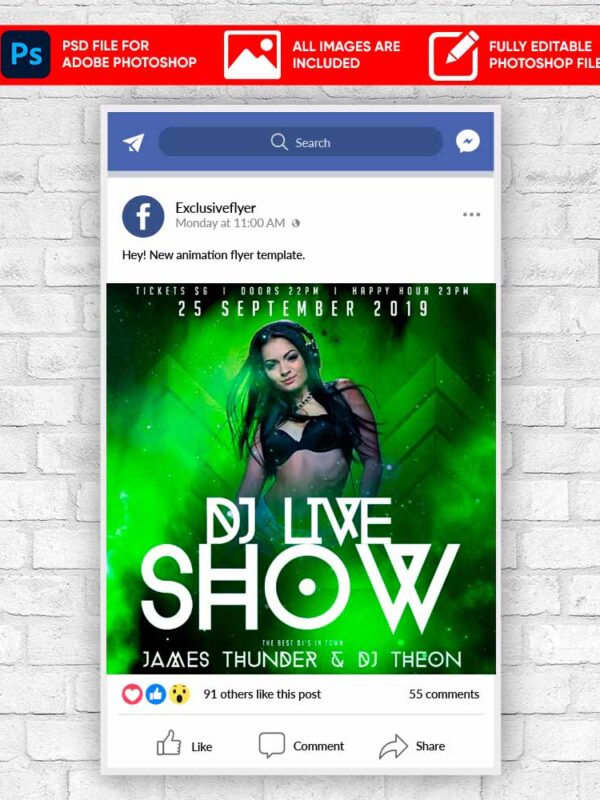 Dj Show Animated Flyer PSD Template