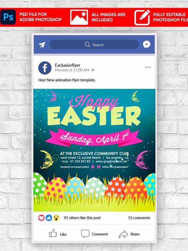 Easter Animated Flyer PSD Template