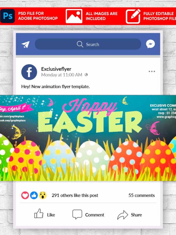 Easter Animated Flyer PSD Template
