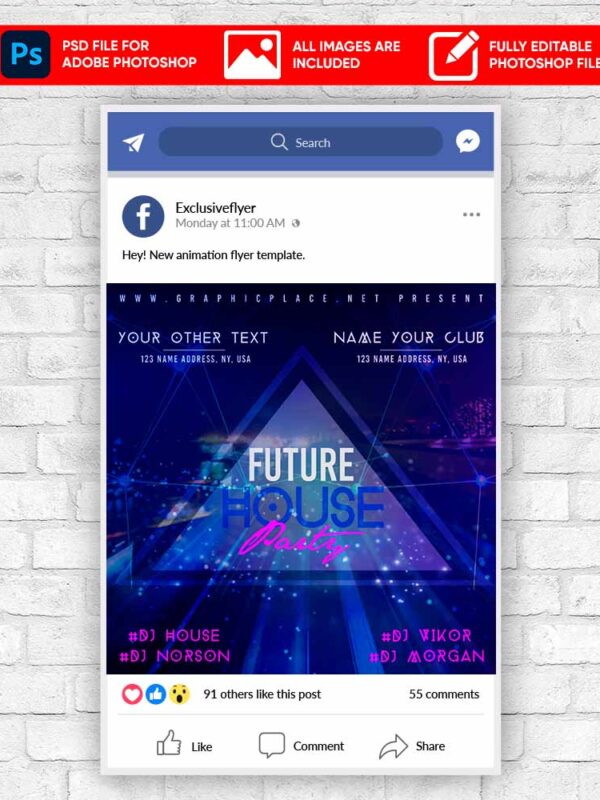 Future Party Animated Flyer PSD Template