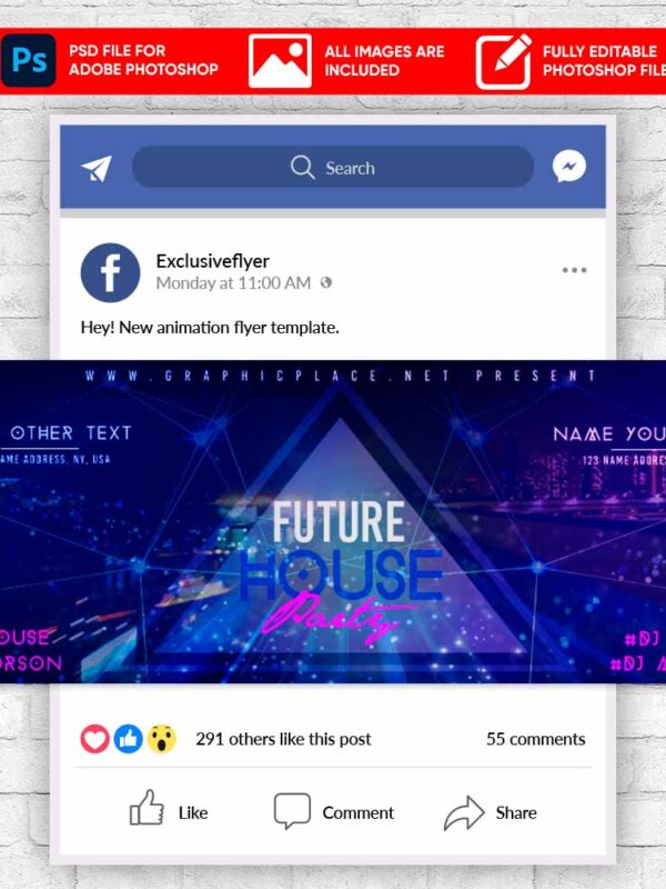 Future Party Animated Flyer PSD Template