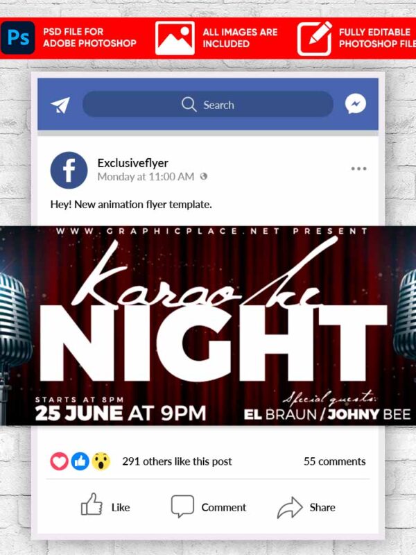 Karaoke Night Animated Flyer PSD Template