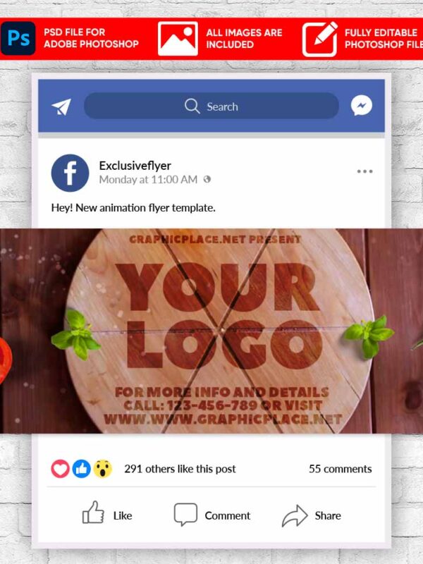 Pizza Time Animated Flyer PSD Template