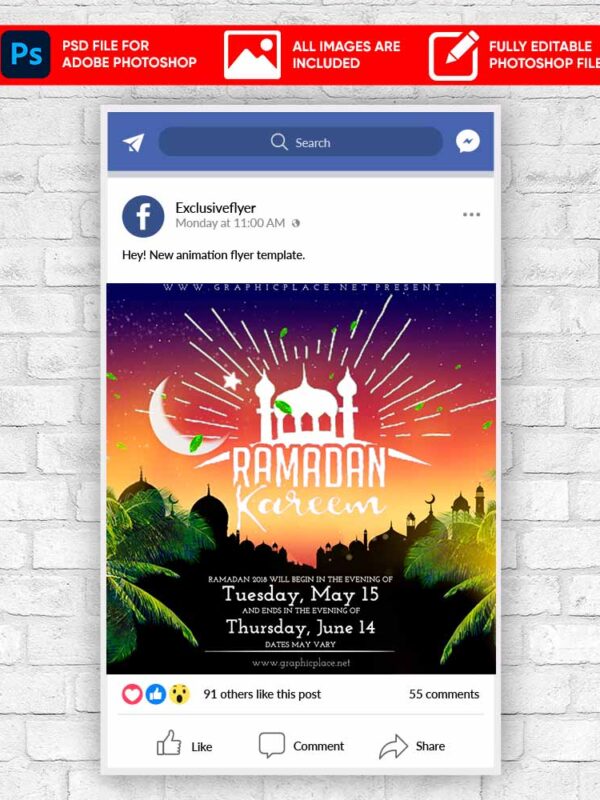 Ramadan Animated Flyer PSD Template