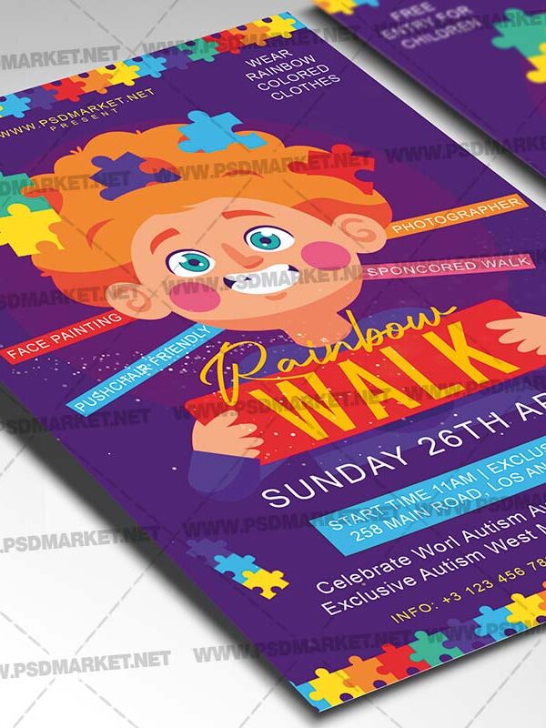 Download Autism Awareness Event Card Printable Template 2