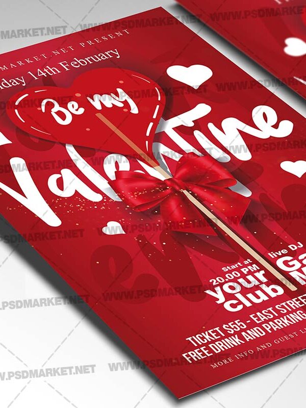 Download Be My Valentine Card Printable Template 2