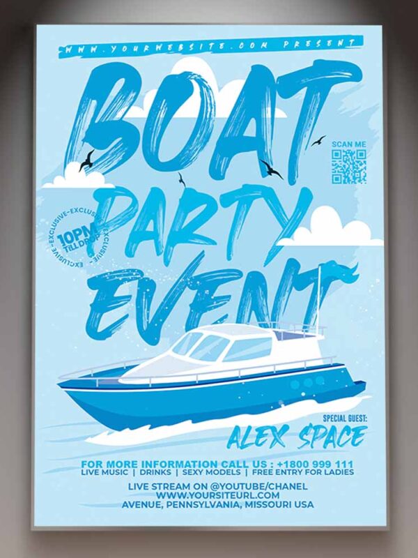 Download Boat Party Card Printable Template 1