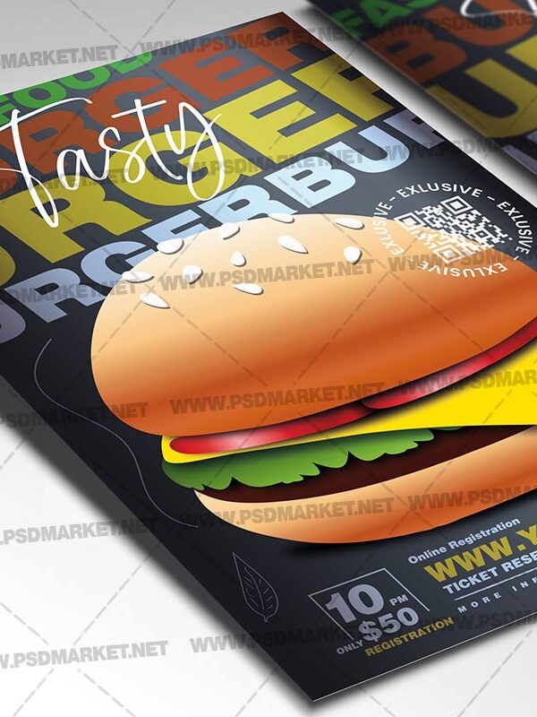 Download Burger Food Card Printable Template 2