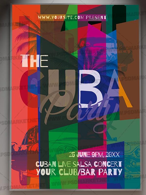 Download Cuba Party Card Printable Template 1