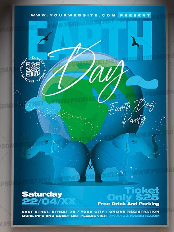 Download Earth Day Event Card Printable Template 1