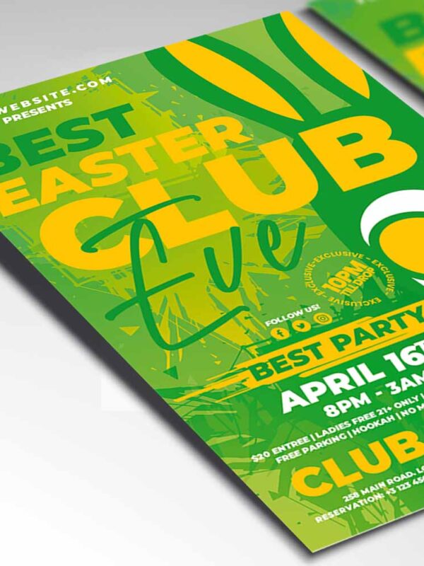 Download Easter Spring Club Party Card Printable Template 2