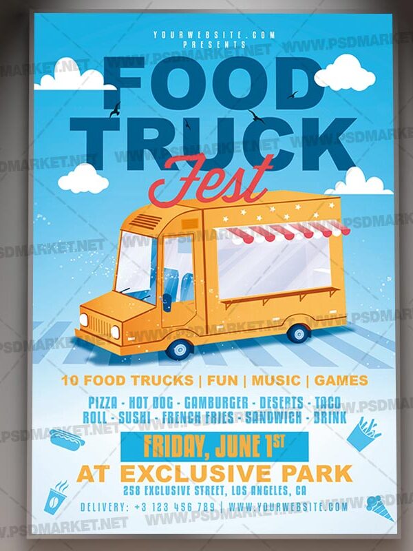 Download Food Truck Fest Card Printable Template 1