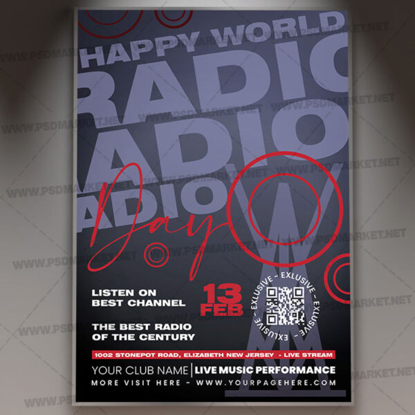 Download Happy World Radio Day Card Printable Template 1