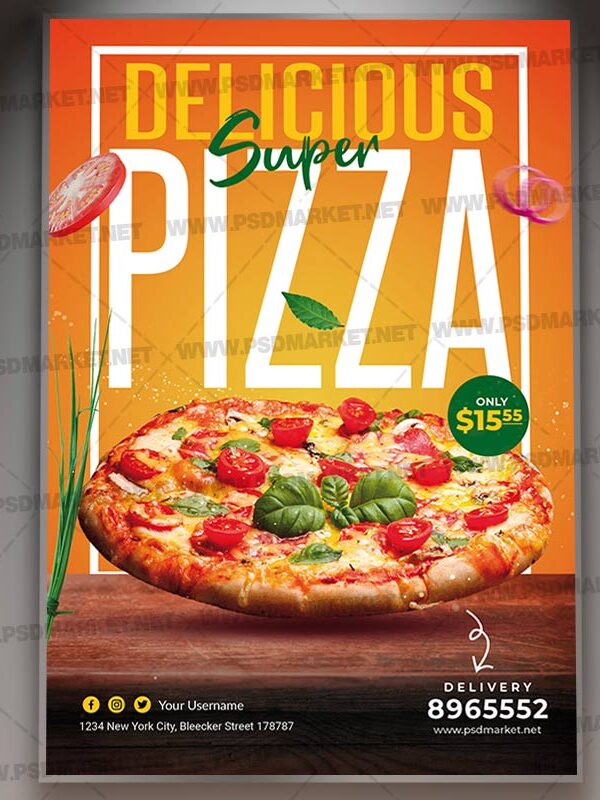 Download Hot Pizza Card Printable Template 1