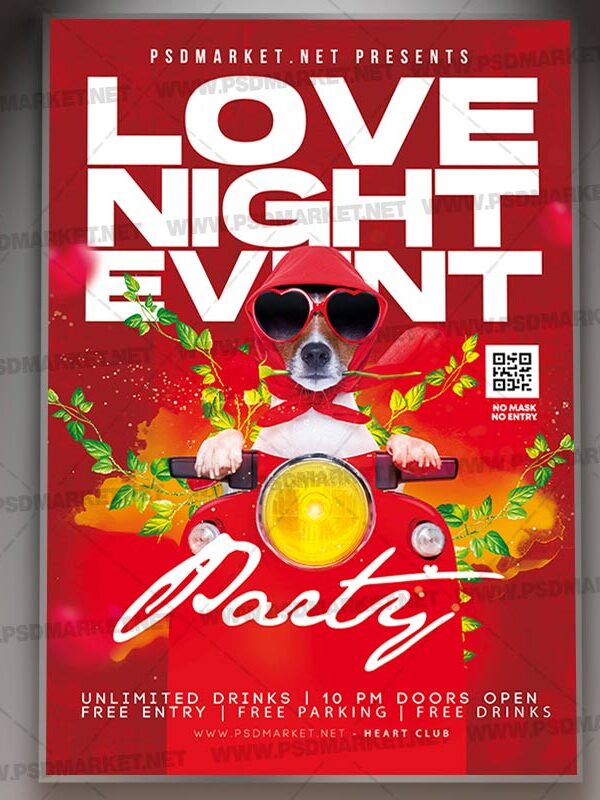 Download Love Night Party Card Printable Template 1