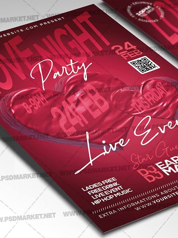 Download Love Night Party Event Card Printable Template 2