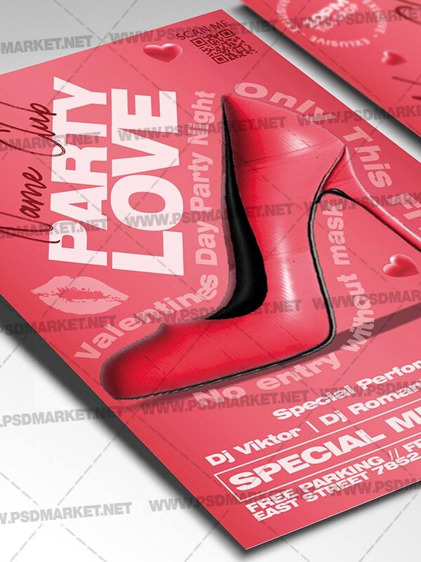 Download Love Party Music Card Printable Template 2