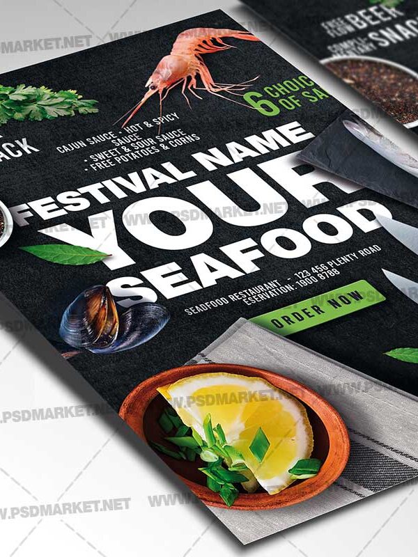 Download Seafood Restaurant Card Printable Template 2