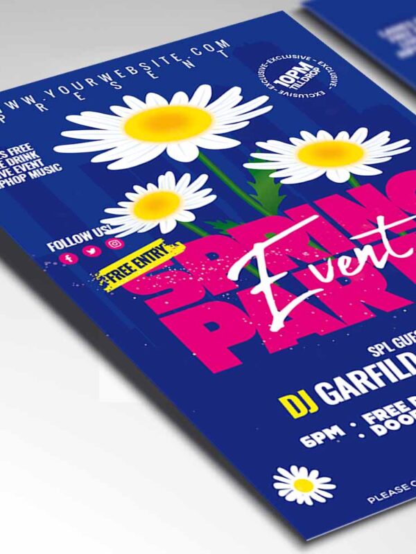 Download Spring Party Card Printable Template 2