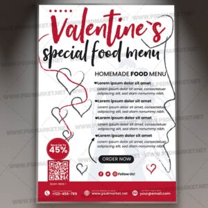 Download Valentines Day Menu Card Printable Template 1