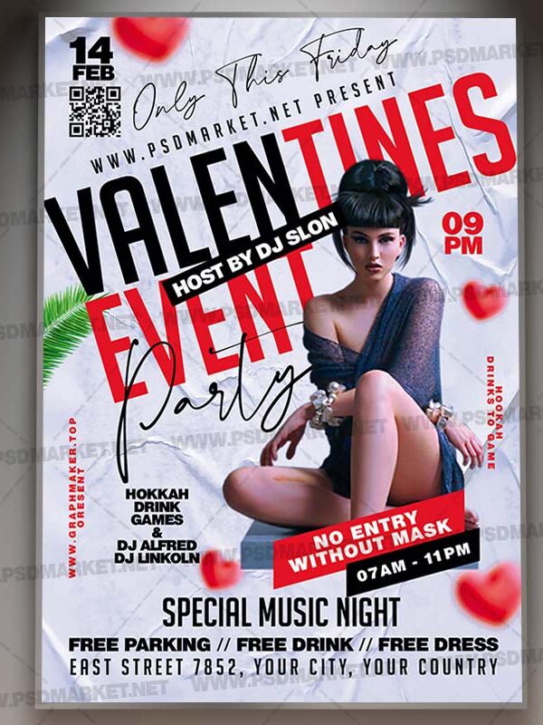 Download Valentines Event Card Printable Template 1