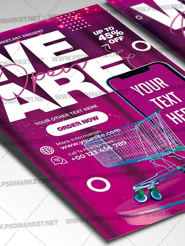 Download We Are Open Card Printable Template 2