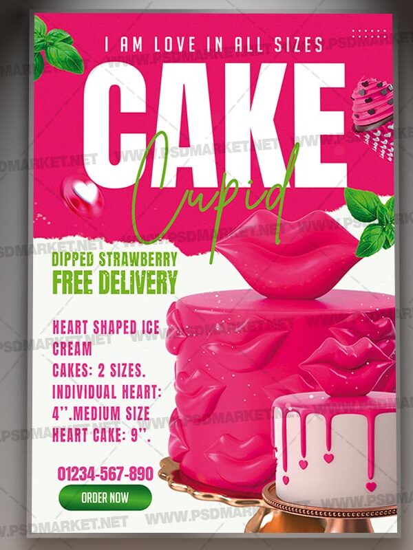 Download Cake Cupid Card Printable Template 1