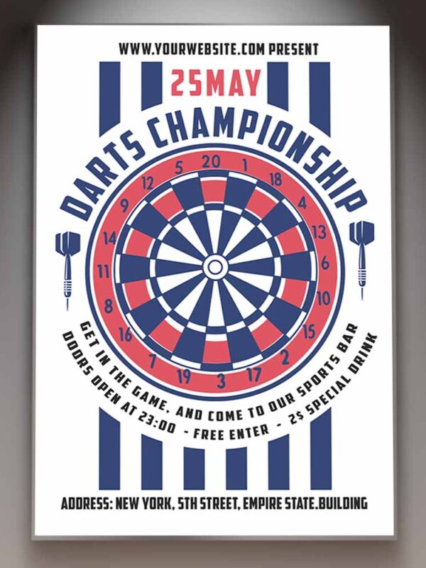 Download Darts Championship Card Printable Template 1