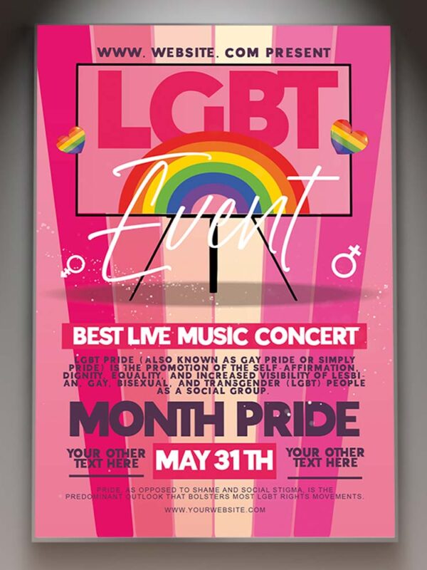 Download LGBT Event Pride Card Printable Template 1