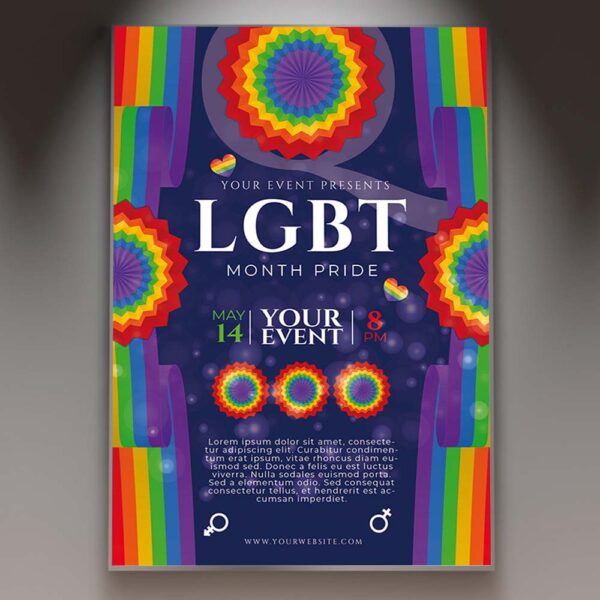 Lgbtq Pride Card Printable Template Flyer Psd Psdmarket