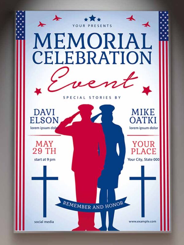 Download Memorial Celebration Event Card Printable Template 1