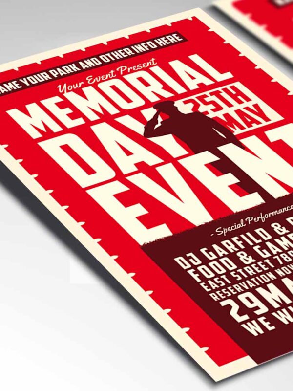 Download Memorial Day Event Card Printable Template 2