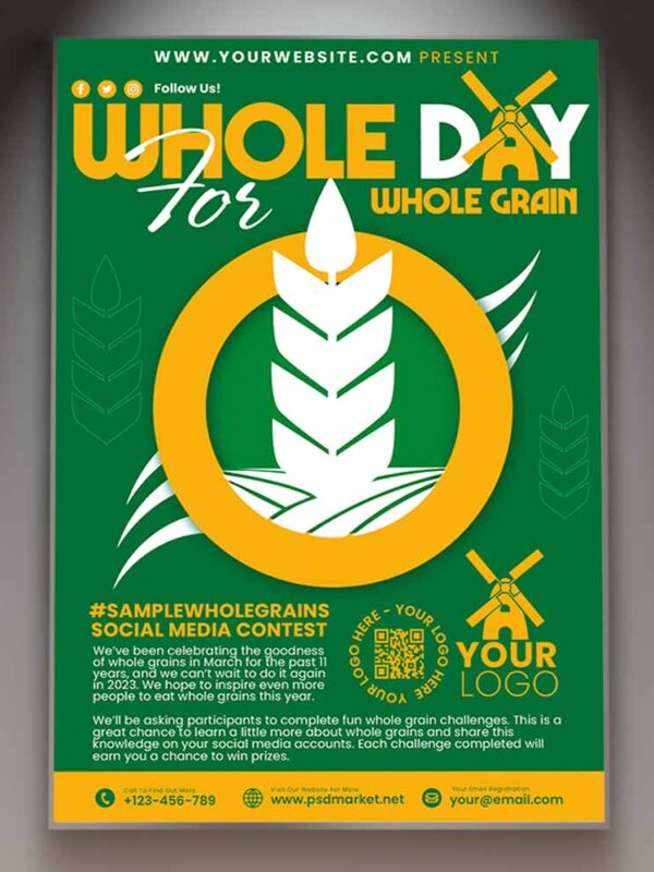 Download Whole Day For Whole Grain Card Printable Template 1