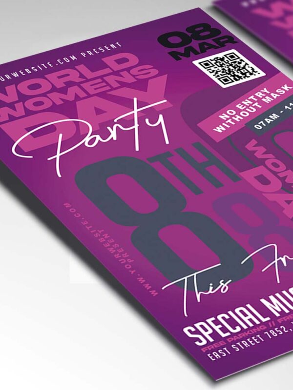 Download Womens Day Party Night Card Printable Template 2