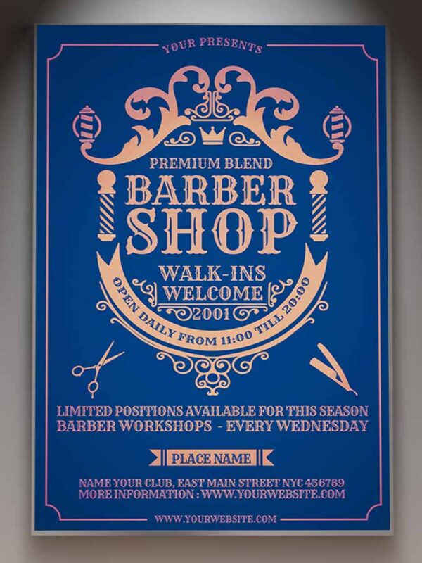 Download Barber Shop Event Card Printable Template 1