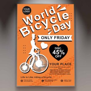 Download Bicycle Day Event Card Printable Template 1