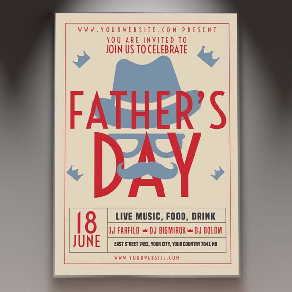 Download Fathers Day Event Card Printable Template 1