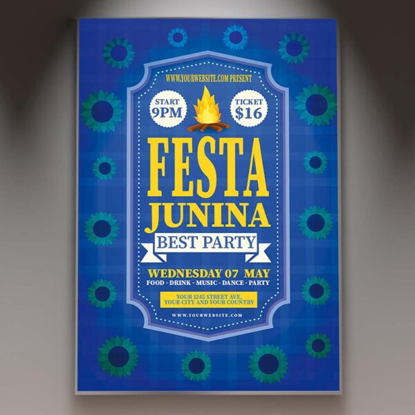 Download Festa Junina Card Printable Template 1