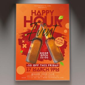 Download Happy Hour Event Card Printable Template 1